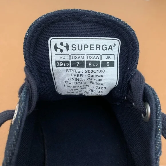 Superga Classic 39.5 ~  Blue Metallic 2750 Cotu Sneakers - Picture 3 of 10